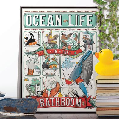Ocean Sea Life in the Bathroom POSTER