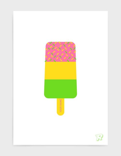 Fab ice lolly - A4 - Bright colours