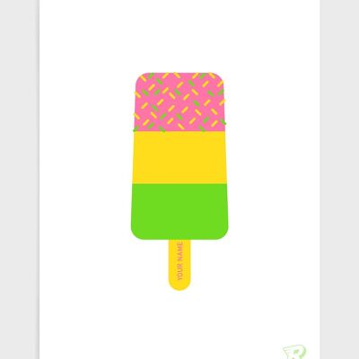 Fab ice lolly - A4 - Bright colours