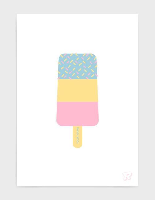 Fab ice lolly - A4 - Pastel colours
