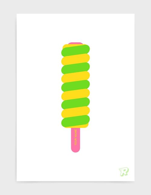 Twister ice lolly - A4 - Bright colours