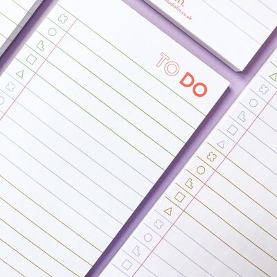 Bloc de notas de lista de tareas pendientes de líneas coloridas, Bloc de tareas pendientes