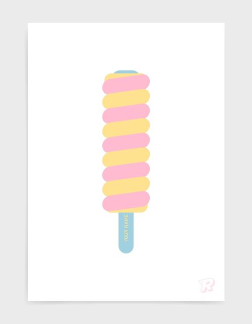 Twister ice lolly - A4 - Pastel colours