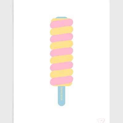 Twister ice lolly - A3 - Pastel colours
