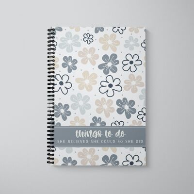To Do List Book A5 Soft Floral