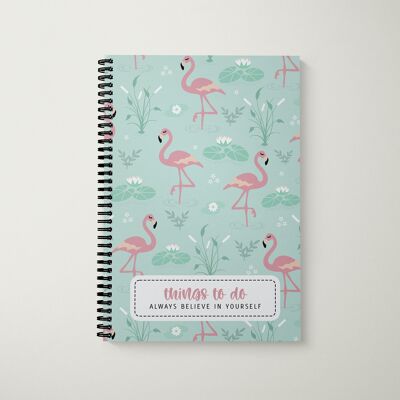 Libro de lista de tareas A5 Fancy Flamingo