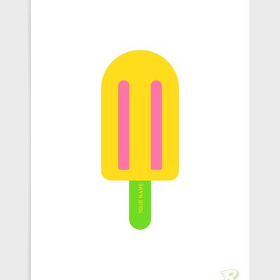 Sucette glacée Popsicle - A4 - Couleurs vives