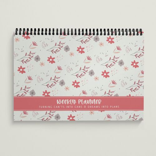 Weekly Desk Planner A4 Bright Floral