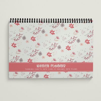 Planificador de escritorio semanal A4 Floral brillante