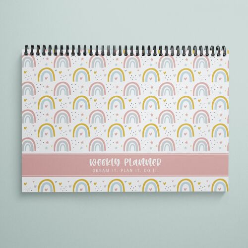 Weekly Desk Planner A4 Rainbow Dreams