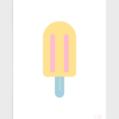 Sucette glacée Popsicle - A4 - Couleurs pastel