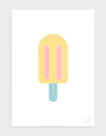Sucette glacée Popsicle - A4 - Couleurs pastel 1