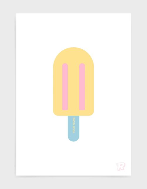 Popsicle ice lolly - A3 - Pastel colours