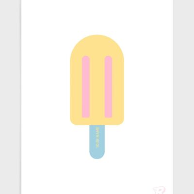 Sucette glacée Popsicle - A3 - Couleurs pastel