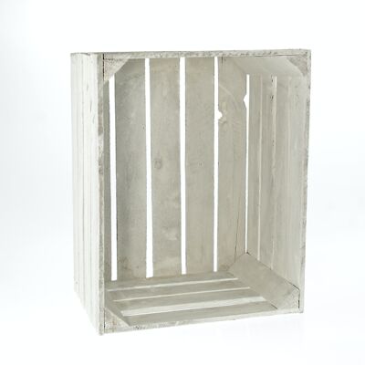 Wooden fruit crate, white, 50 x 40 x 30 cm, 781698