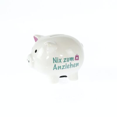Piggy bank nothing to wear, 13 x 10 x 10 cm, multicolored, 781711