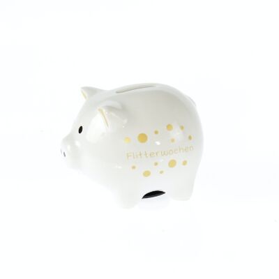 Sparschwein Flitterwochen, 10,5 x 8,5 x 8,5 cm, gold, 781766