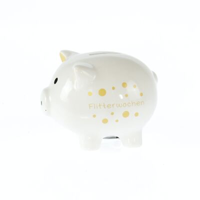 Honeymoon piggy bank, 13 x 10 x 10 cm, gold, 781773