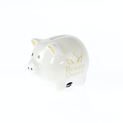 Sparschwein Beauty Queen, 10,5 x 8,5 x 8,5 cm, gold, 781780