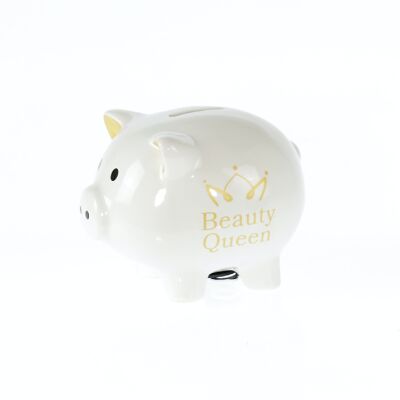 Piggy bank Beauty Queen, 13 x 10 x 10 cm, gold, 781797