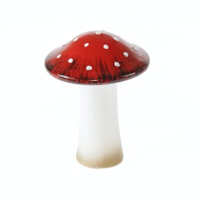 Ceramic mushroom to stand on, 11.5 x 11.5 x 16 cm, red, 782619