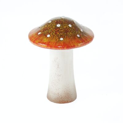 Ceramic mushroom to stand on, 11.5 x 11.5 x 16 cm, orange, 782626