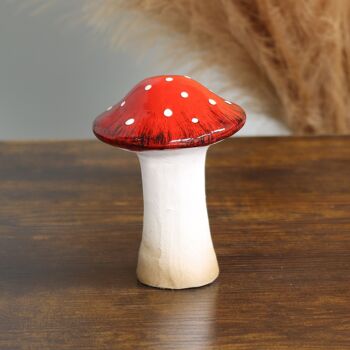 Champignon en céramique à poser, 8 x 8 x 11,5 cm, rouge, 782633 2