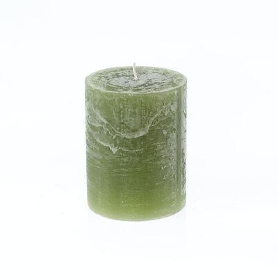 Pillar candle BIG Rustic, 9 x 9 x 11.5 cm, forest green, burning time approx. 105 hours, 792649