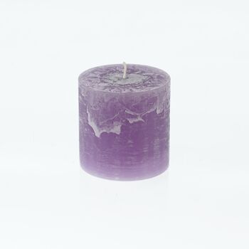 Bougie pilier BIG Rustic, 9 x 9 x 9 cm, violette, durée de combustion environ 83 heures, 792991 1