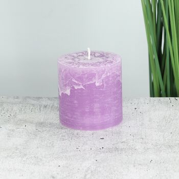 Bougie pilier BIG Rustic, 9 x 9 x 9 cm, violette, durée de combustion environ 83 heures, 792991 2