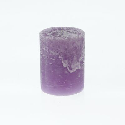 Pillar candle BIG Rustic, 9 x 9 x 11.5 cm, violet, burning time approx. 105 hours, 793004