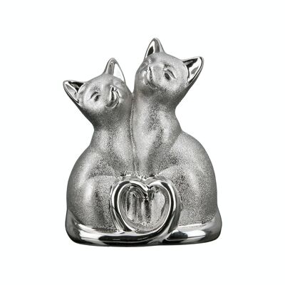 Escultura de porcelana "Pareja de Gatos" VE 2