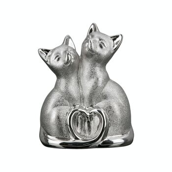 Sculpture en porcelaine "Couple de Chats" VE 2 1