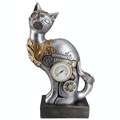Poly Skulptur "Steampunk Cat"