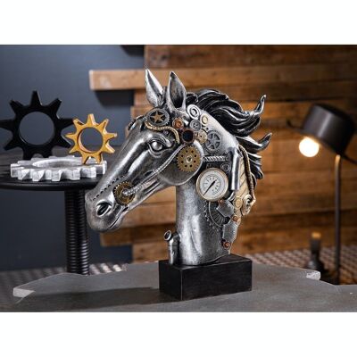 Poly Skulptur "Steampunk Horse"