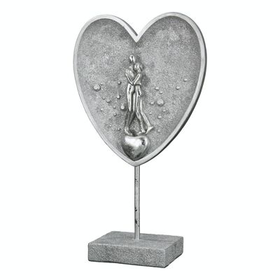 Poly scultura "Coppia nel cuore"