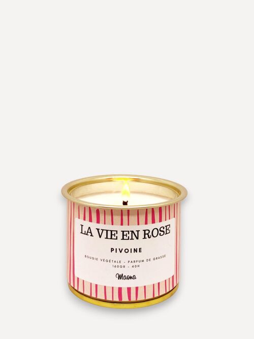 Bougie végétale La vie en rose - Pivoine