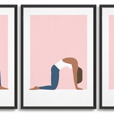 Yoga print set - A5 - Pink