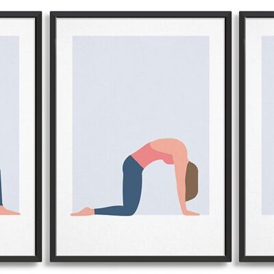 Yoga print set - A5 - Blue