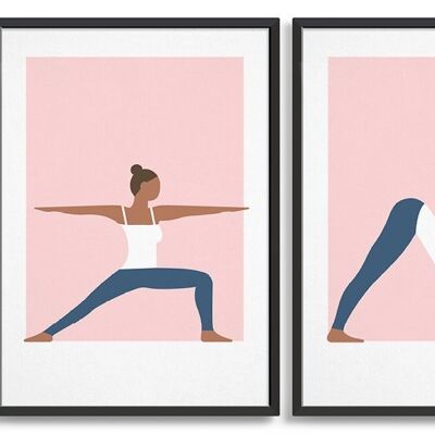 Yoga print trio - A4 - Pink