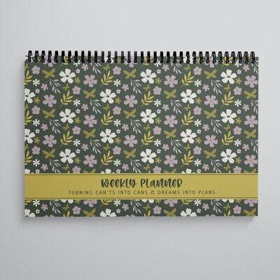 Planner settimanale da scrivania A4 floreale vintage