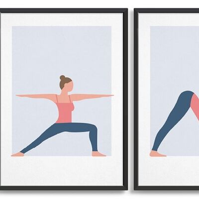 Yoga print trio - A4 - Blue