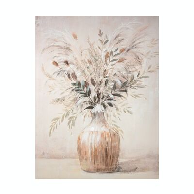 Wood/Linen Picture "Bouquet"