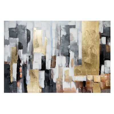 Wood/linen picture painting "Rectangles"