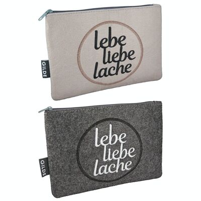 Felt pouch "Live Love Lache" new VE 12 so