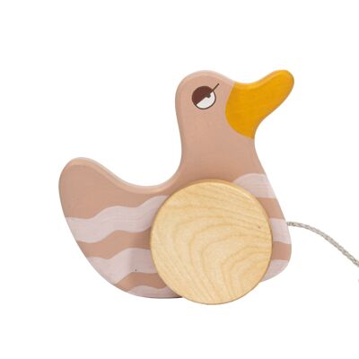 Wooden Push Toy Pink Duck