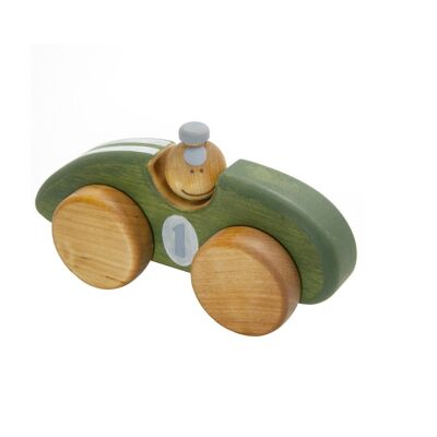 Grünes Rennauto-Holzspielzeug