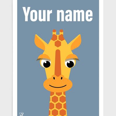 Girafe - A3 - Nom personnalisé