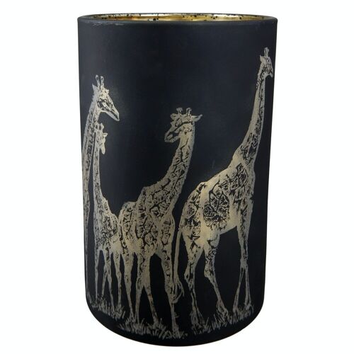 Glas Windlicht "Giraffe" VE 8