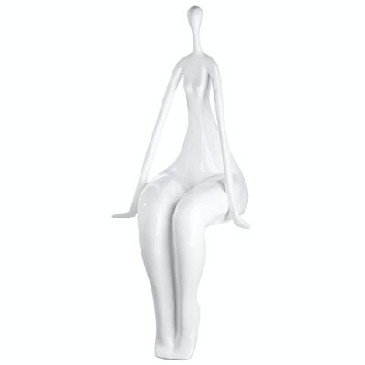 Poly sculpture edge seater "Lady" glossy white